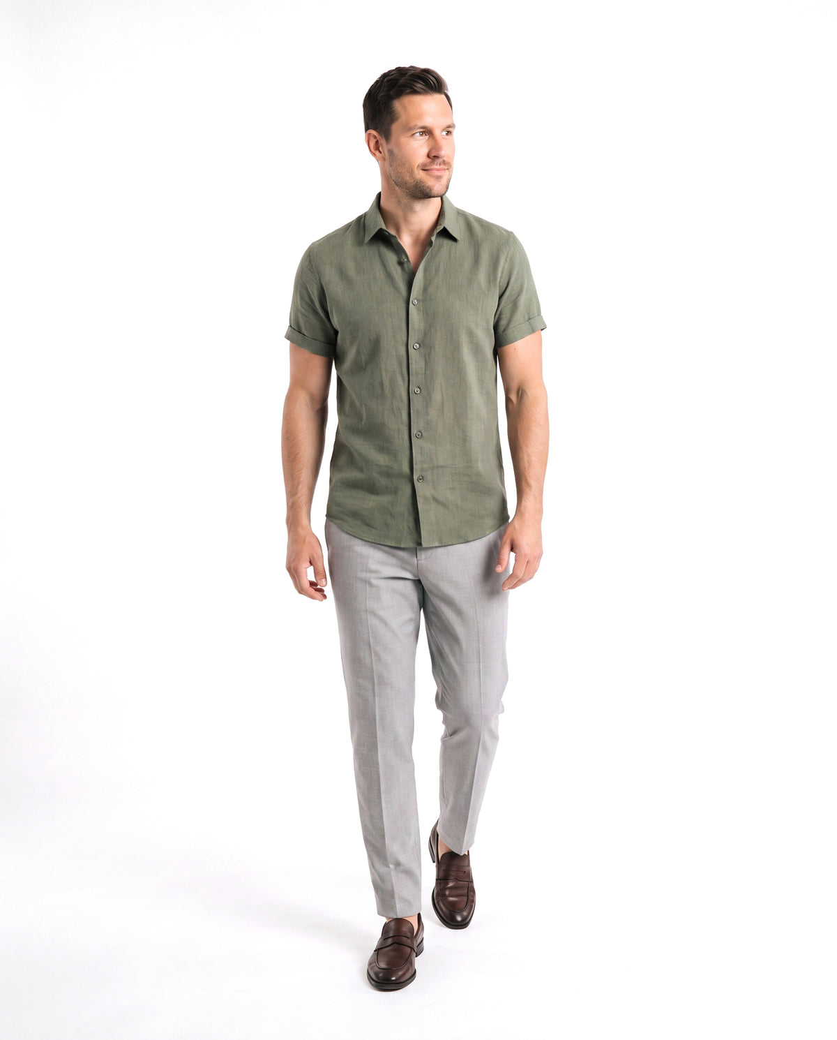 Caleb | Lightweight Linen Short-Sleeve Shirt - Valereo