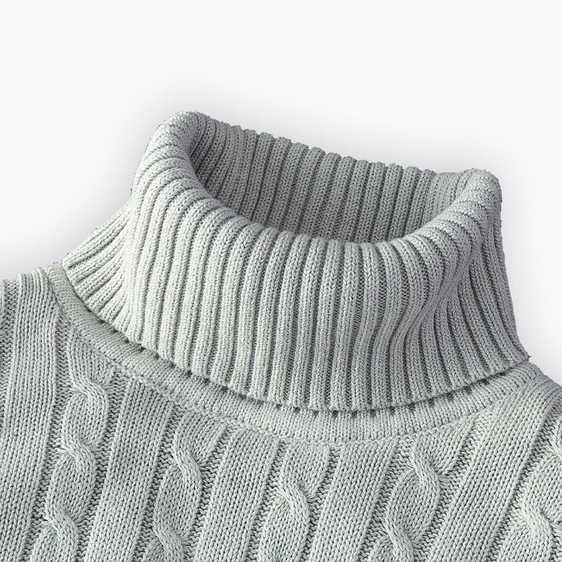 Caleb | Refined Cable Knit Turtleneck Sweater - Valereo