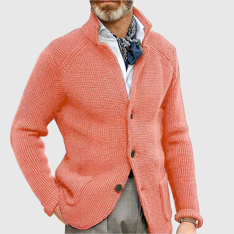 Caleb | Refined Knit Stand-Collar Cardigan - Valereo
