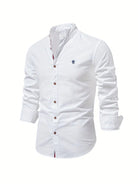 Caleb | Refined Linen Mandarin Collar Shirt - Valereo