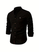 Caleb | Refined Linen Mandarin Collar Shirt - Valereo