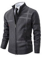 Caleb | Refined Plaid Knit Cardigan - Valereo