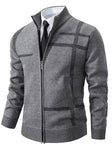 Caleb | Refined Plaid Knit Cardigan - Valereo
