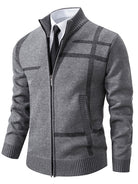Caleb | Refined Plaid Knit Cardigan - Valereo