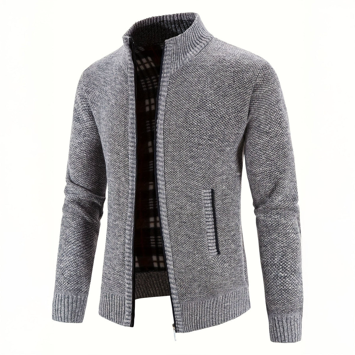 Caleb | Refined Zip Knit Cardigan - Valereo