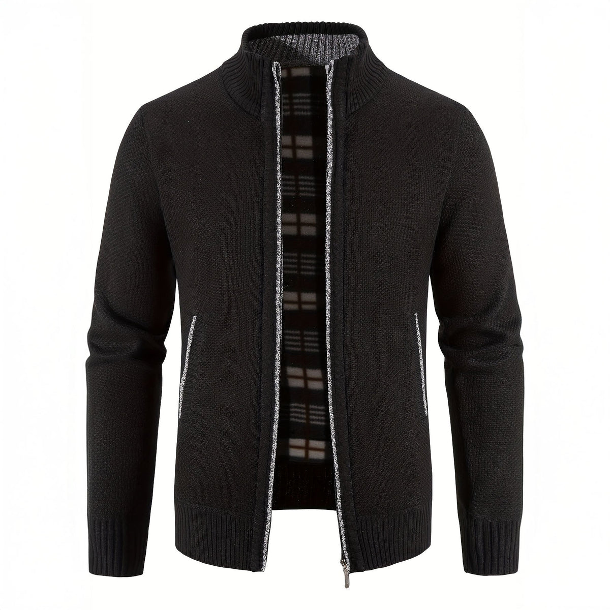 Caleb | Refined Zip Knit Cardigan - Valereo