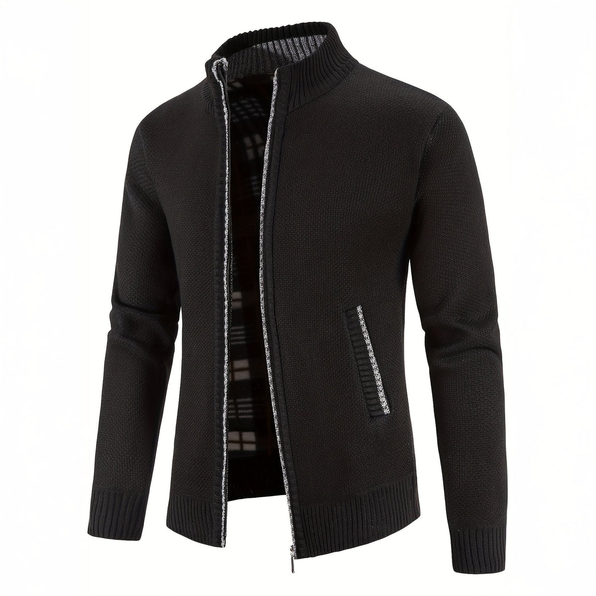Caleb | Refined Zip Knit Cardigan - Valereo