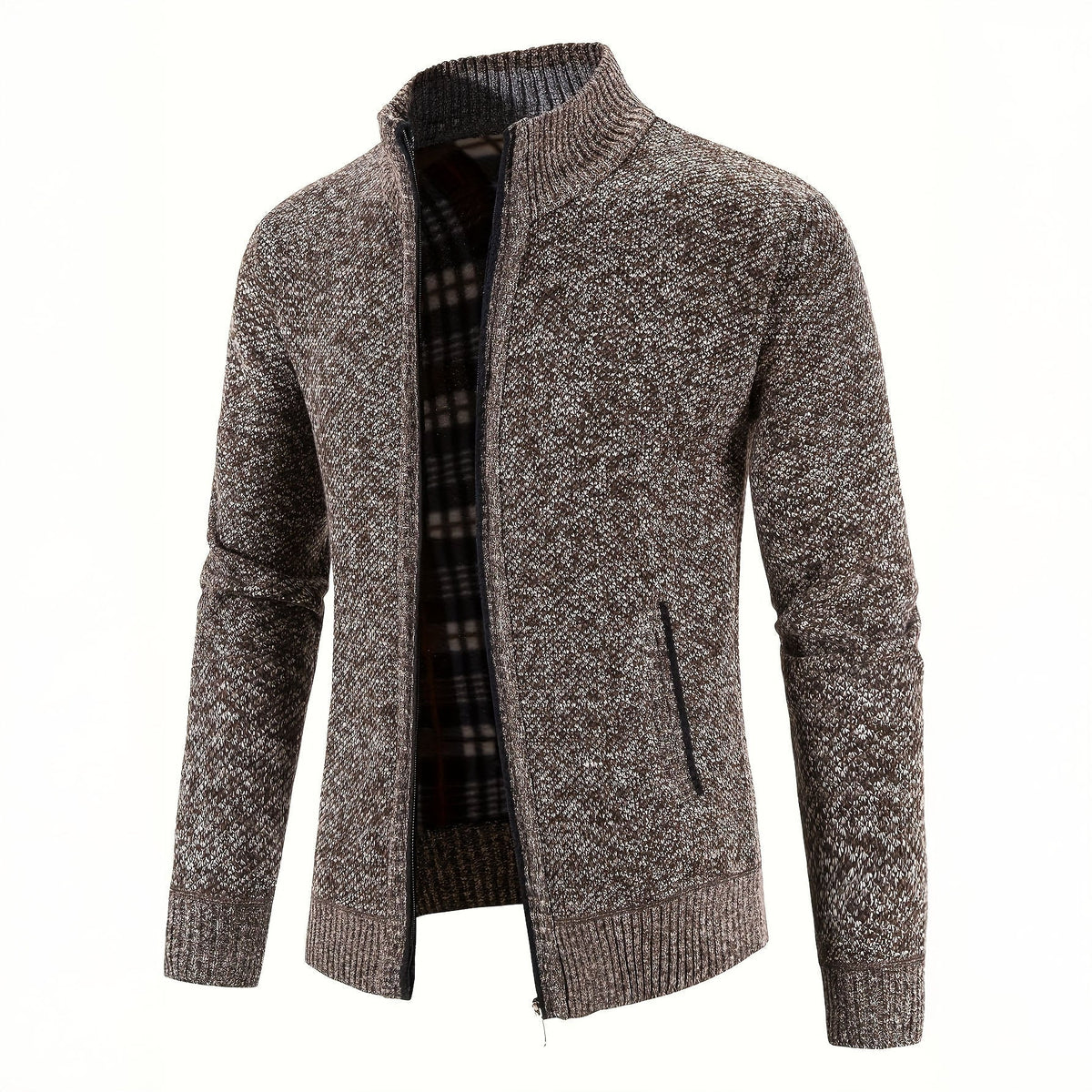 Caleb | Refined Zip Knit Cardigan - Valereo