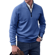Men's Quarter Zip Cashmere Sweater Ribbed Trim