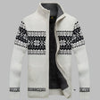 Men's Fair Isle Knit Cardigan Fleece Lined
