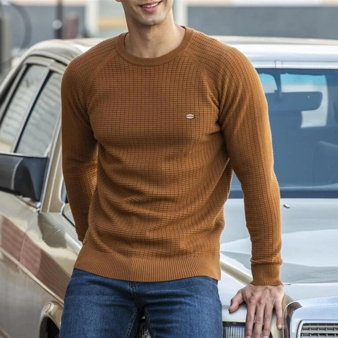 Cole | Casual Waffle Knit Sweater - Valereo