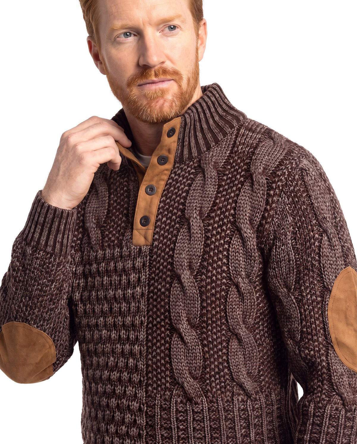 Cole | Cozy Cable-Knit Elbow-Patch Sweater - Valereo