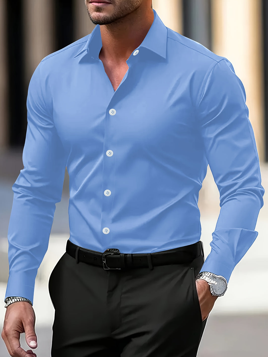 Cole | Elegant Tailored Button-Up Shirt - Valereo