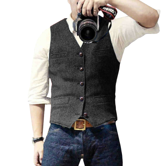 Cole | Refined Tweed Slim-Fit Vest - Valereo