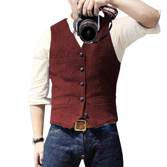 Cole | Refined Tweed Slim-Fit Vest - Valereo