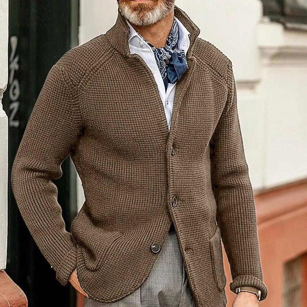 Cole | Refined Waffle Knit Cardigan - Valereo