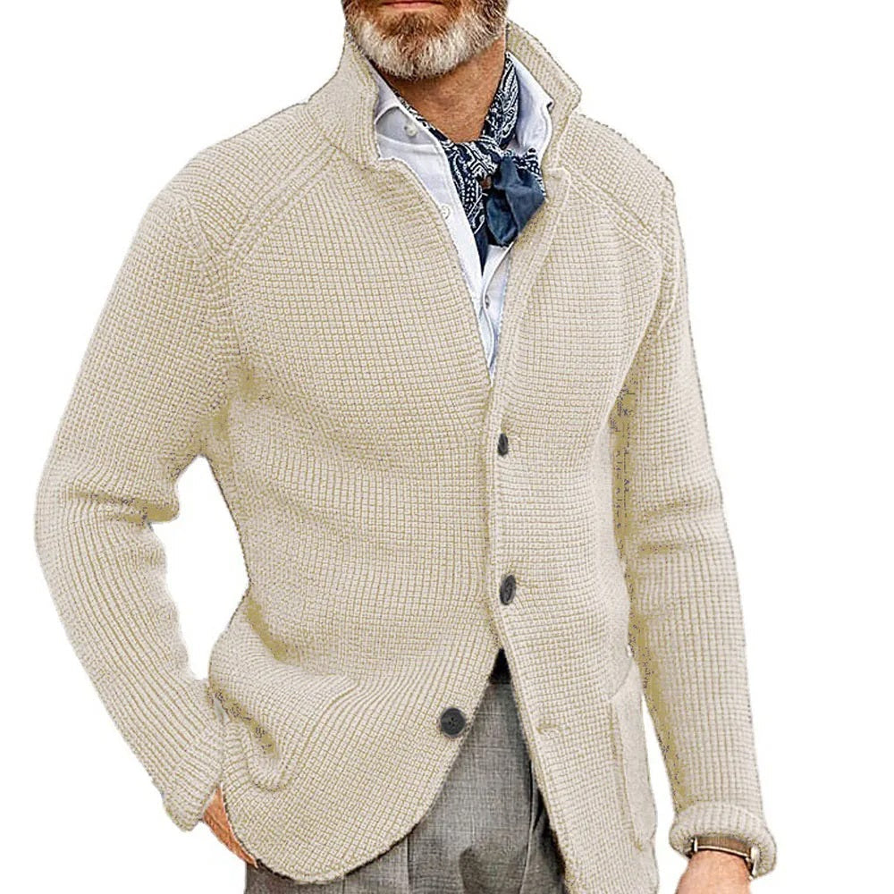 Cole | Refined Waffle Knit Cardigan - Valereo