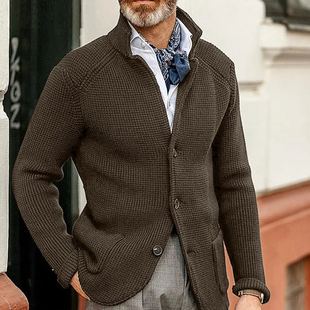 Cole | Refined Waffle Knit Cardigan - Valereo