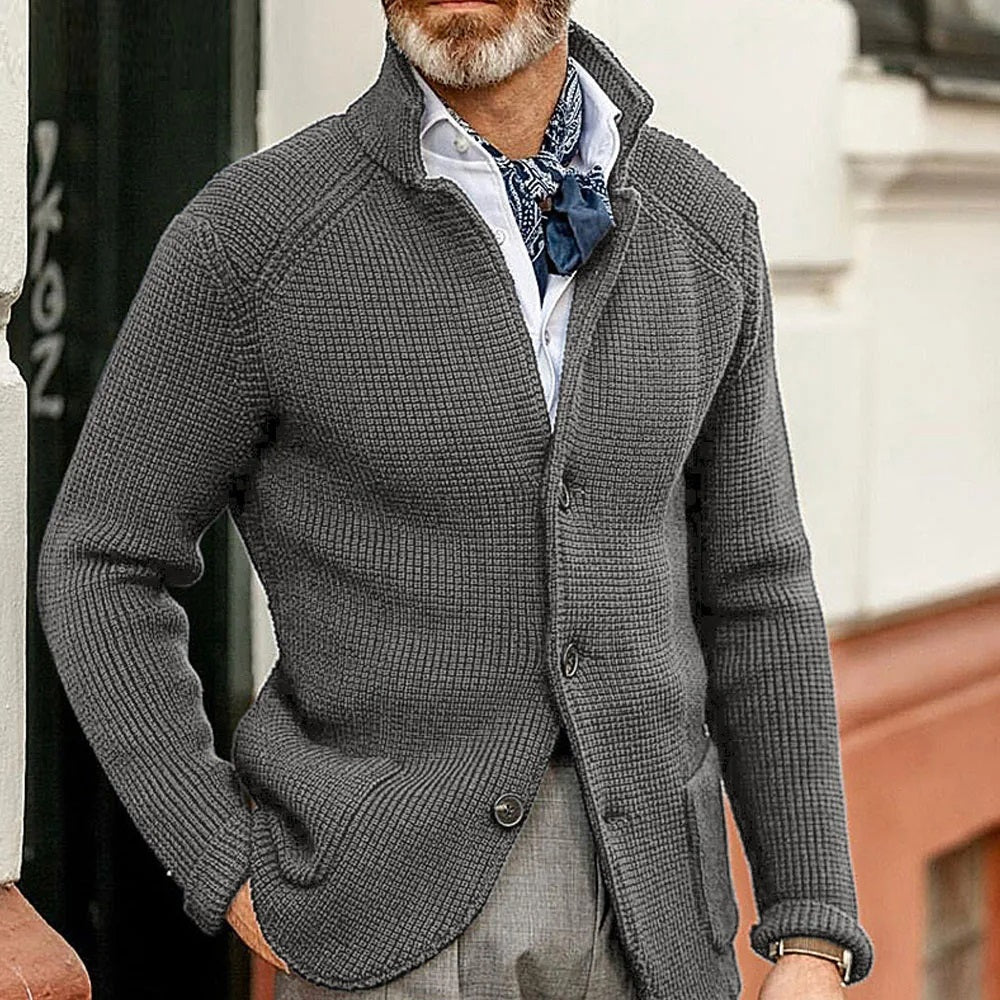 Cole | Refined Waffle Knit Cardigan - Valereo