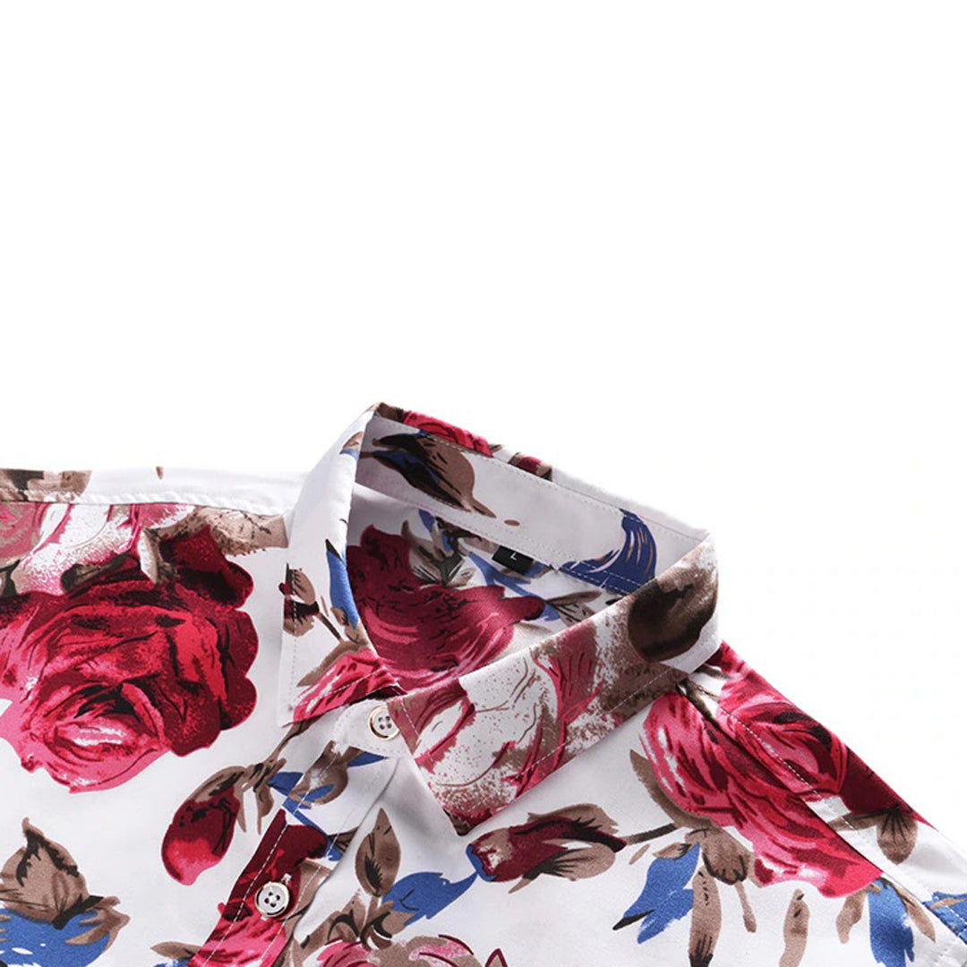 Cole | Stylish Floral Button-Up Shirt - Valereo