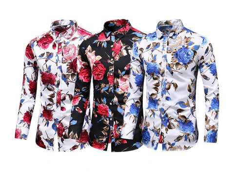 Cole | Stylish Floral Button-Up Shirt - Valereo