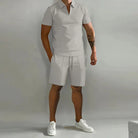 Cole | Stylish Zip Polo Shorts Set - Valereo