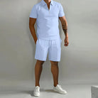 Cole | Stylish Zip Polo Shorts Set - Valereo