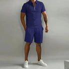 Cole | Stylish Zip Polo Shorts Set - Valereo
