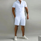 Cole | Stylish Zip Polo Shorts Set - Valereo
