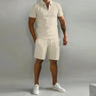 Cole | Stylish Zip Polo Shorts Set - Valereo