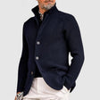 Men's Knit Cardigan Stand Collar