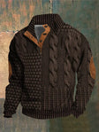 Men's Cable Knit Sweater Elbow Patches