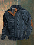 Men's Cable Knit Sweater Elbow Patches