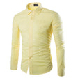 Men's Slim Fit Button-Down Shirt Solid Color
