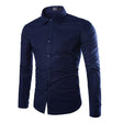 Men's Slim Fit Button-Down Shirt Solid Color
