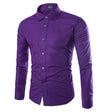 Men's Slim Fit Button-Down Shirt Solid Color