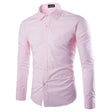 Men's Slim Fit Button-Down Shirt Solid Color