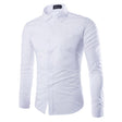 Men's Slim Fit Button-Down Shirt Solid Color