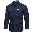 Men's Cotton Cargo Shirt Chest Pockets