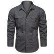 Men's Cotton Cargo Shirt Chest Pockets