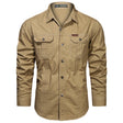 Men's Cotton Cargo Shirt Chest Pockets