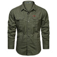 Men's Cotton Cargo Shirt Chest Pockets