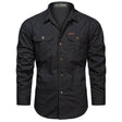 Men's Cotton Cargo Shirt Chest Pockets