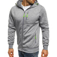 Men's Zip-Up Hoodie Contrast Zipper Detail