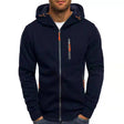 Men's Zip-Up Hoodie Contrast Zipper Detail