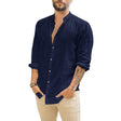 Men's Linen Button-Down Shirt Long Sleeve