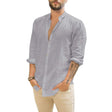 Men's Linen Button-Down Shirt Long Sleeve