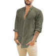 Men's Linen Button-Down Shirt Long Sleeve