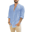 Men's Linen Button-Down Shirt Long Sleeve