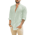 Men's Linen Button-Down Shirt Long Sleeve